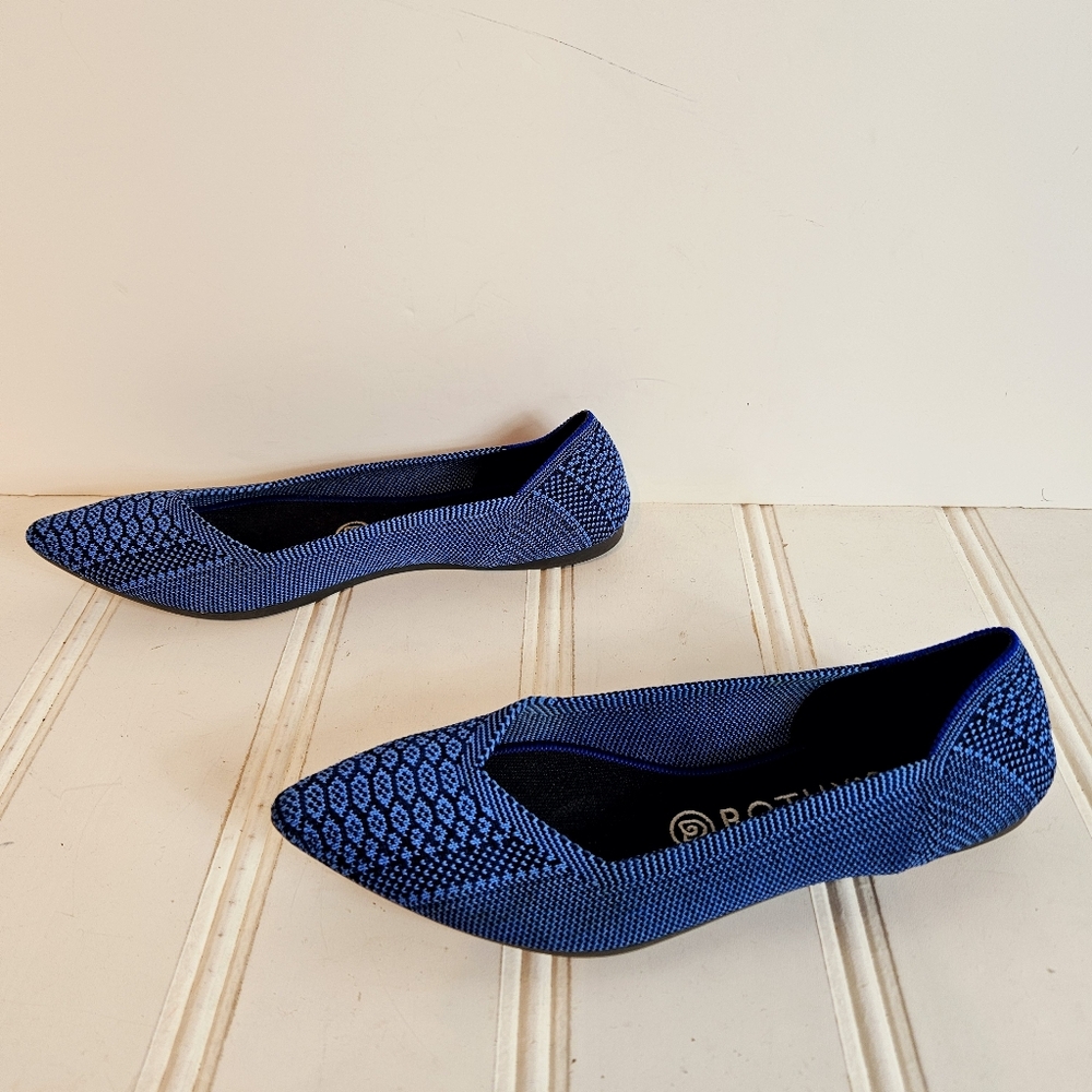 Rothys The Point Lapis Python Blue Flats Womens 8… - image 6